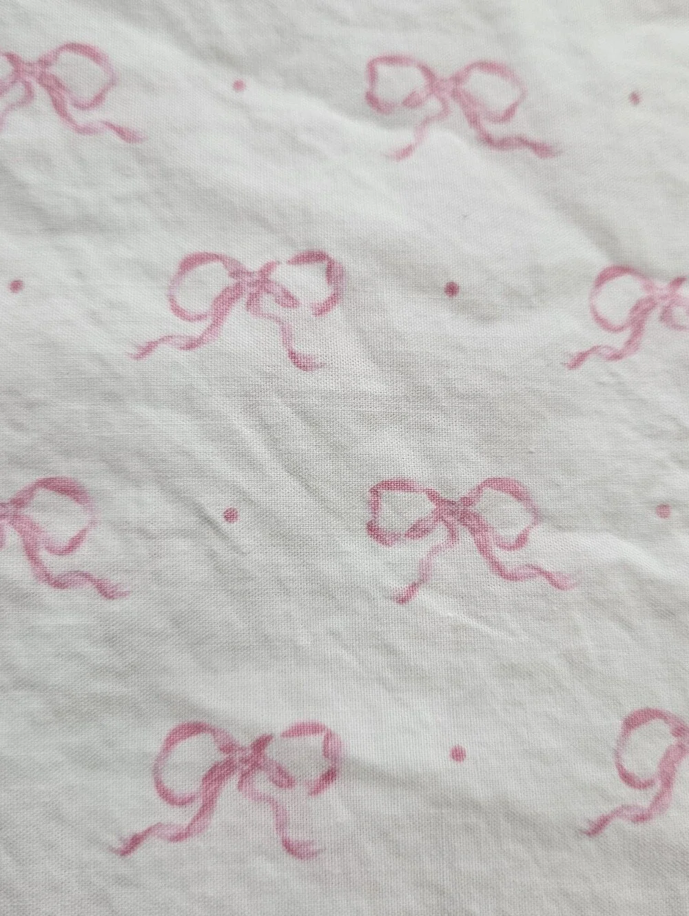 Laura Ashley Pink Bows Dots FULL Fitted Sheet 1 STD Pillowcase 100% Cotton